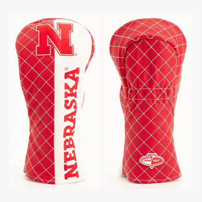 Nebraska Cornhuskers Split Quilted Fairway Headcover, front and back views