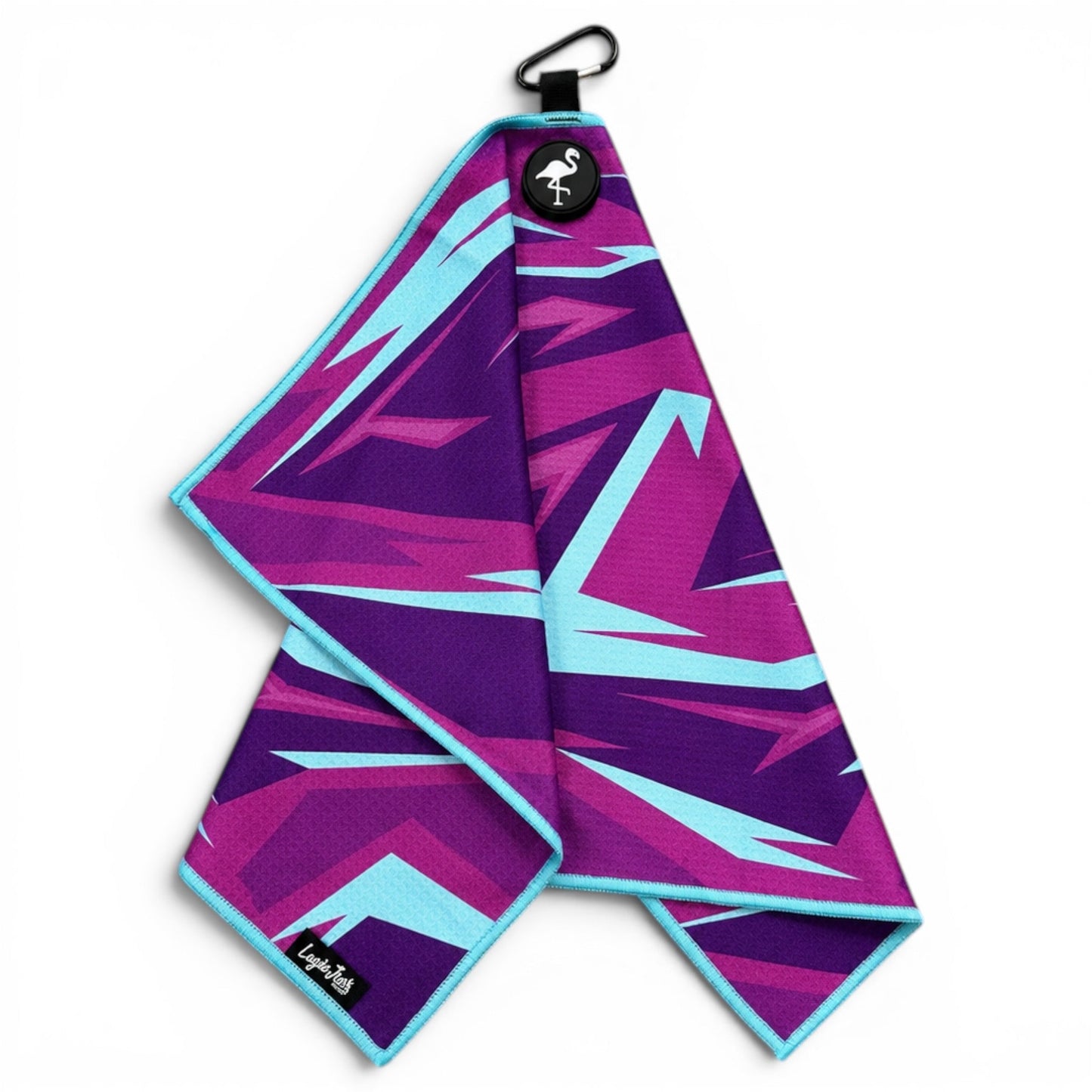 Neon Shockwave Golf Towel | 24” x 16” Microfiber Towel | Magnetic Clip & Carabiner | Premium Golf Accessory - Club Rehab