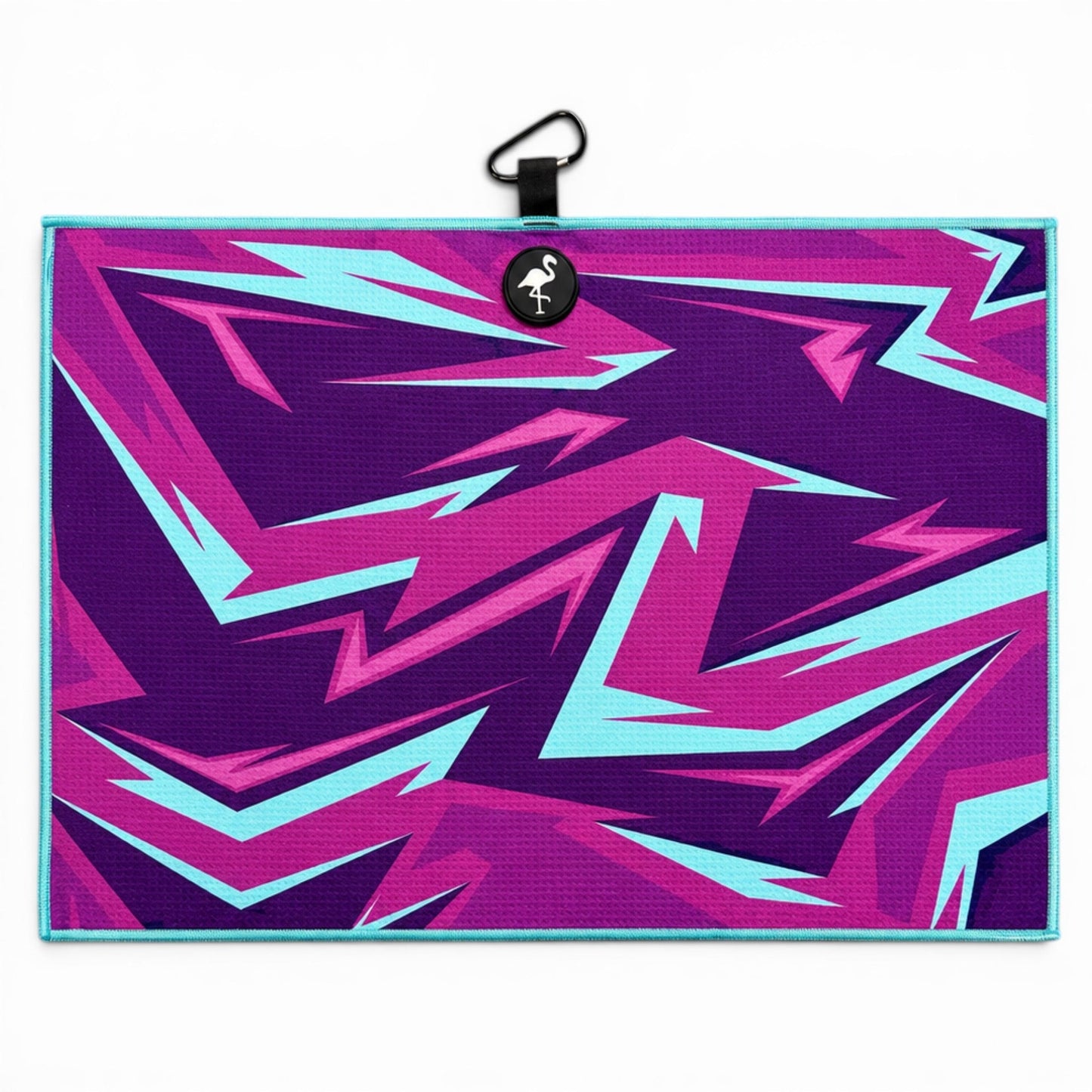Neon Shockwave Golf Towel | 24” x 16” Microfiber Towel | Magnetic Clip & Carabiner | Premium Golf Accessory - Club Rehab