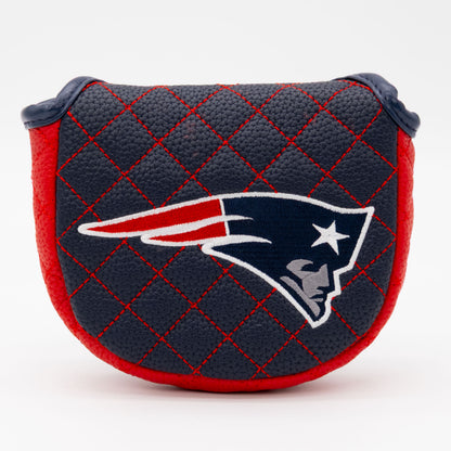 New England Patriots Solid Mallet Putter quilted headcover, front view