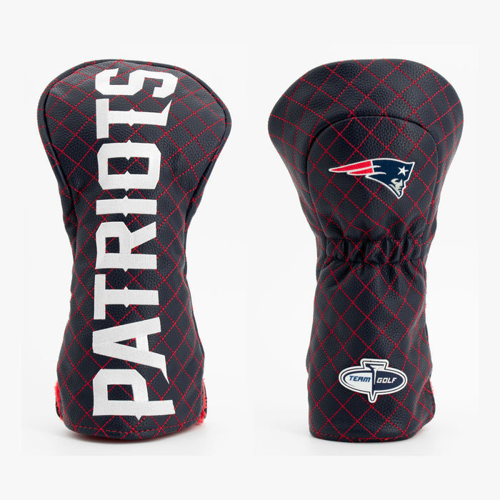 New England Patriots Solid Quilted Driver Headcover, front and back views