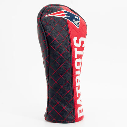 New England Patriots Split Fairway quilted headcover, angled view