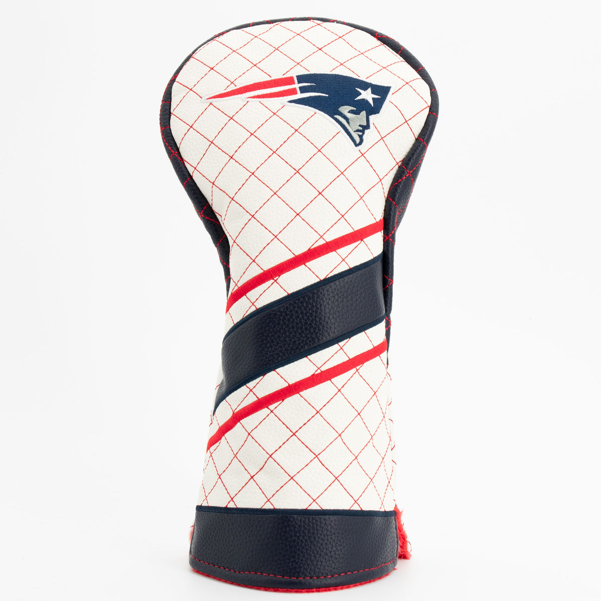 New England Patriots Striped Driver quilted headcover, front view