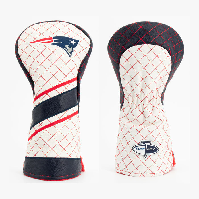 New England Patriots Striped Quilted Driver Headcover, front and back views