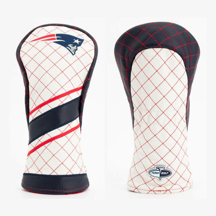 New England Patriots Striped Quilted Fairway Headcover, front and back views