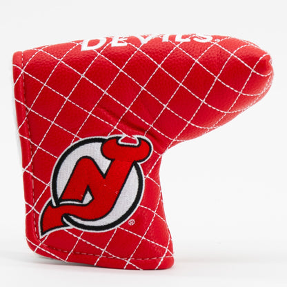 New Jersey Devils solid blade putter quilted golf headcover