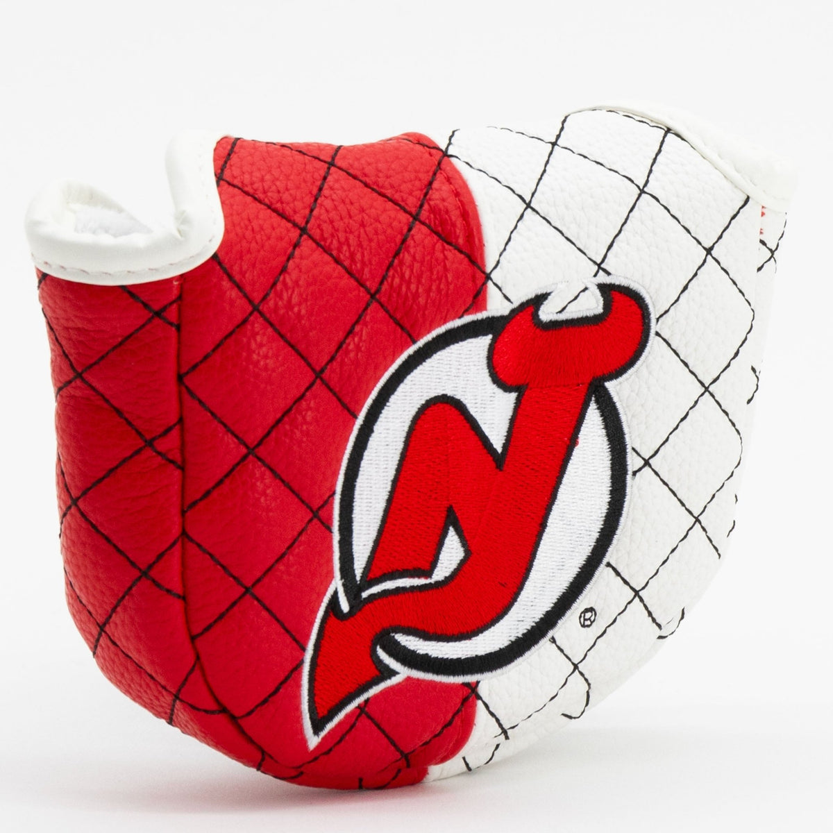 New Jersey Devils split mallet putter quilted golf headcover alternate view