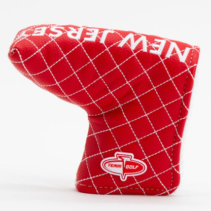 New Jersey Devils solid blade putter quilted golf headcover alternate view