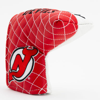 New Jersey Devils split blade putter quilted golf headcover alternate view