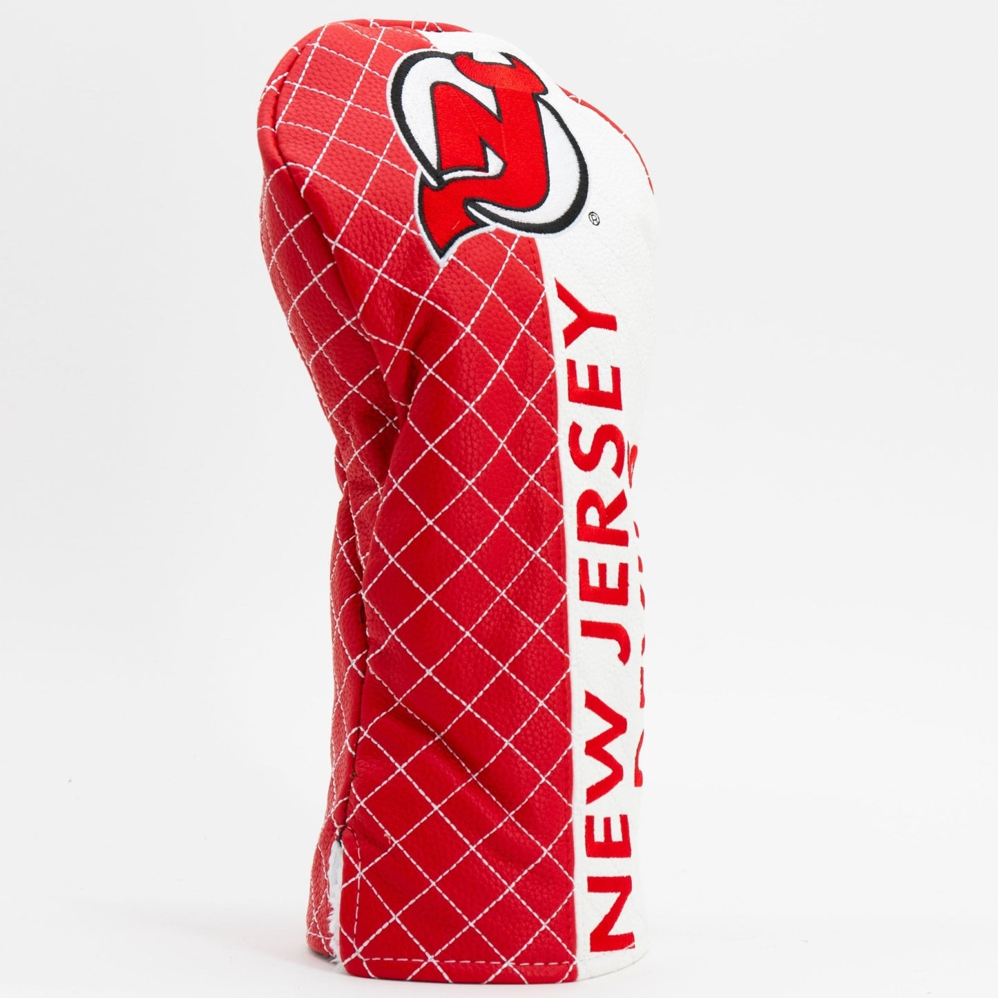 New Jersey Devils split driver quilted golf headcover alternate view