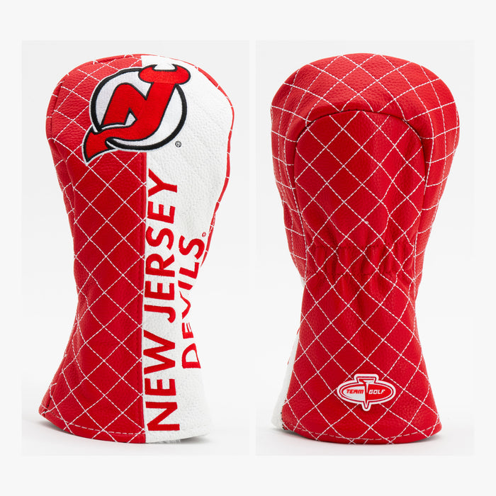 New Jersey Devils Split Quilted Fairway Headcover, front and back views