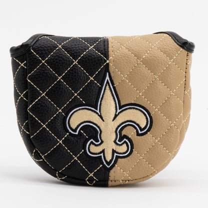New Orleans Saints Quilted Headcovers – Who Dat Collection - Mallet Putter Split - Club Rehab