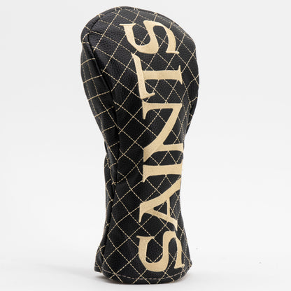 New Orleans Saints Solid Fairway quilted headcover, angled view