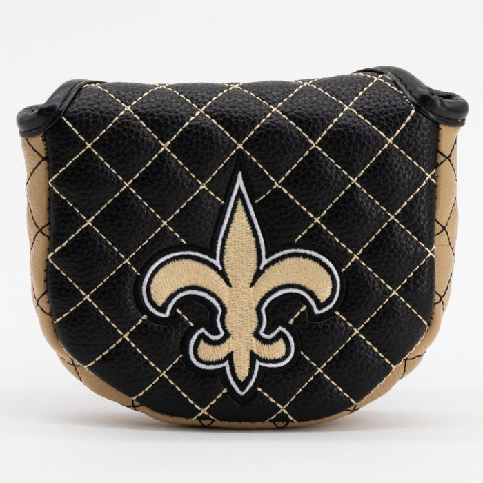 New Orleans Saints Solid Mallet Putter quilted headcover, front view