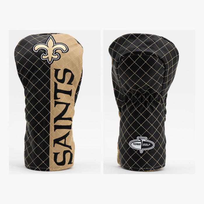 New Orleans Saints Split Quilted Driver Headcover, front and back views