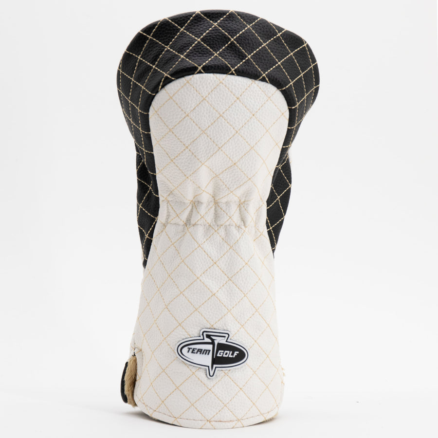 New Orleans Saints striped quilted driver cover, back view