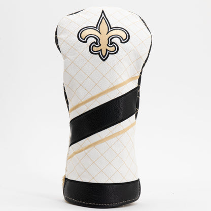 New Orleans Saints Striped Driver quilted headcover, front view
