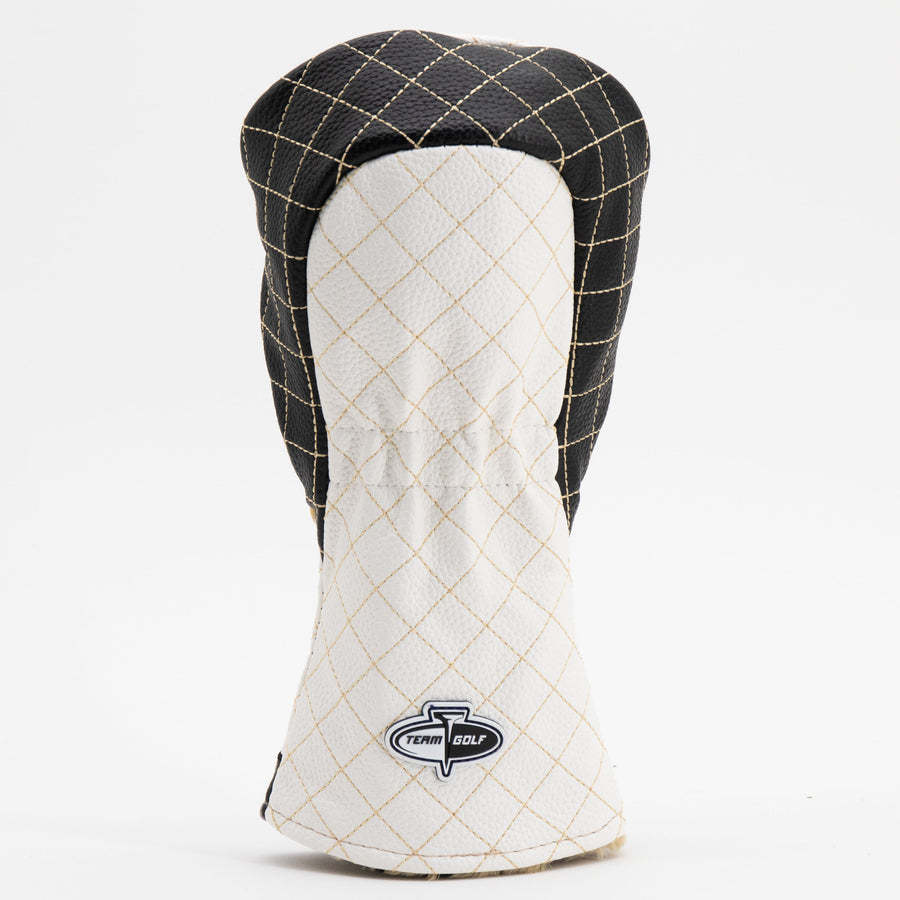 New Orleans Saints striped quilted fairway cover, back view
