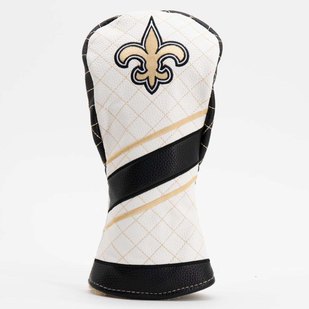 New Orleans Saints Striped Fairway quilted headcover, front view