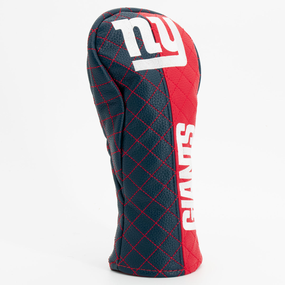 New York Giants Split Fairway quilted headcover, angled view