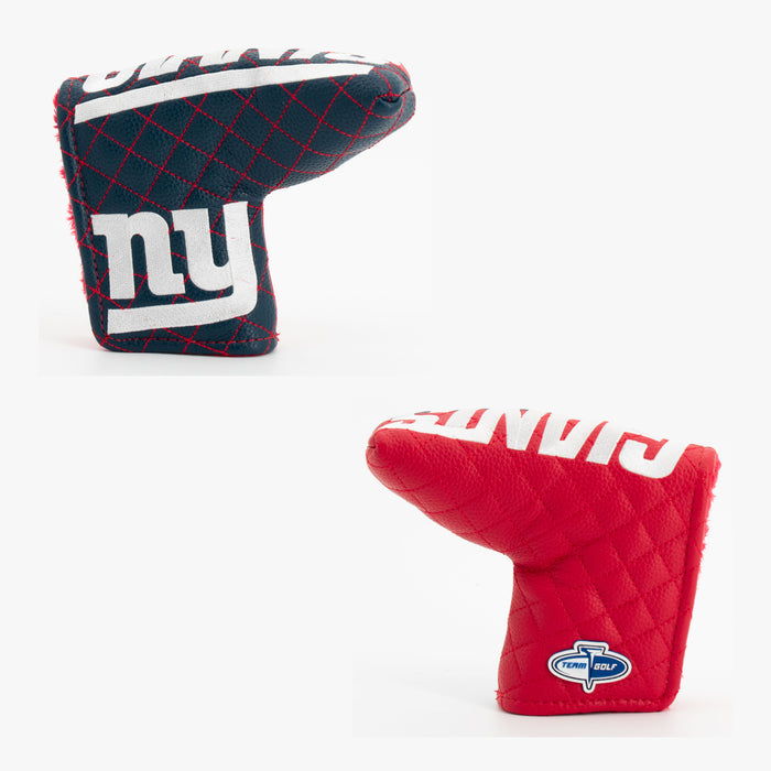 New York Giants Split Quilted Blade Putter Cover, front and back views