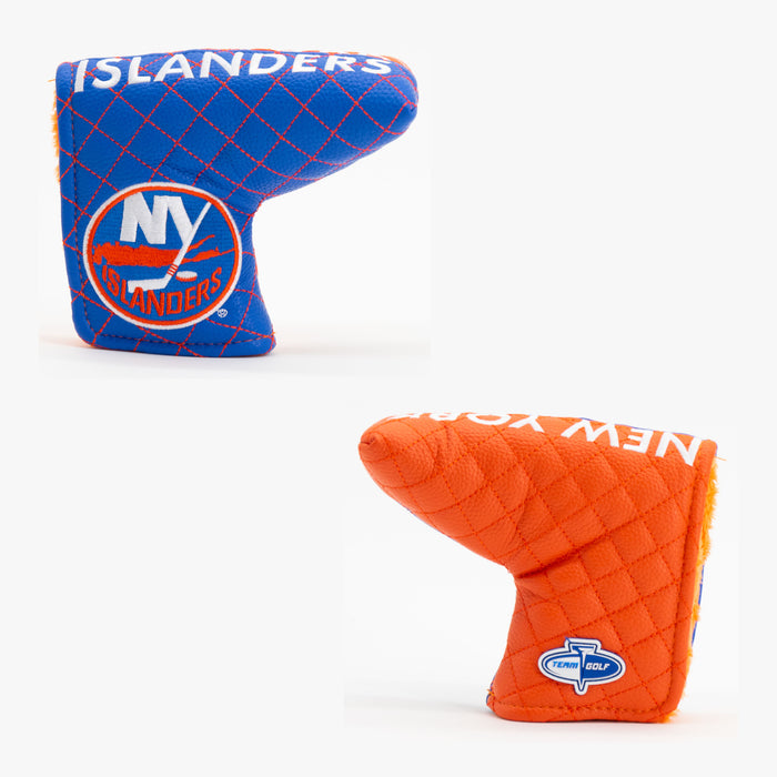 New York Islanders Split Quilted Blade Putter Cover, front and back views