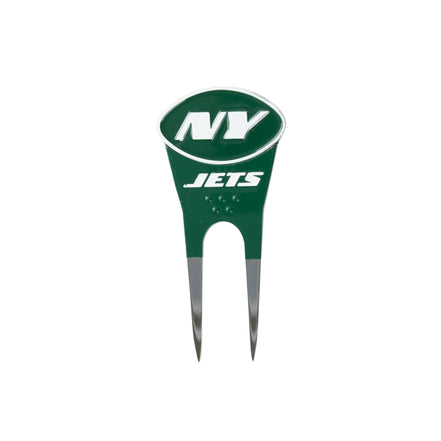 New York Jets divot tool: front · shaped marker