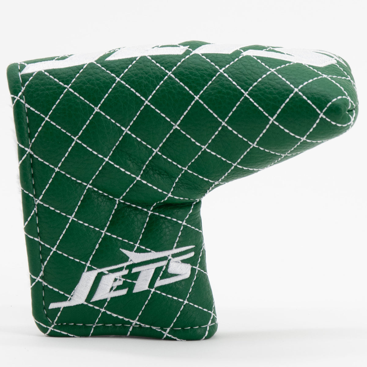 New York Jets Solid Blade Putter quilted headcover, front view