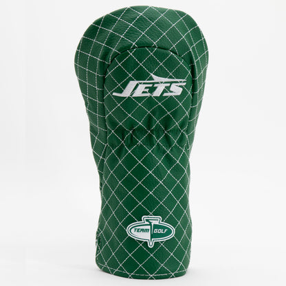 New York Jets Solid Driver quilted headcover, back view