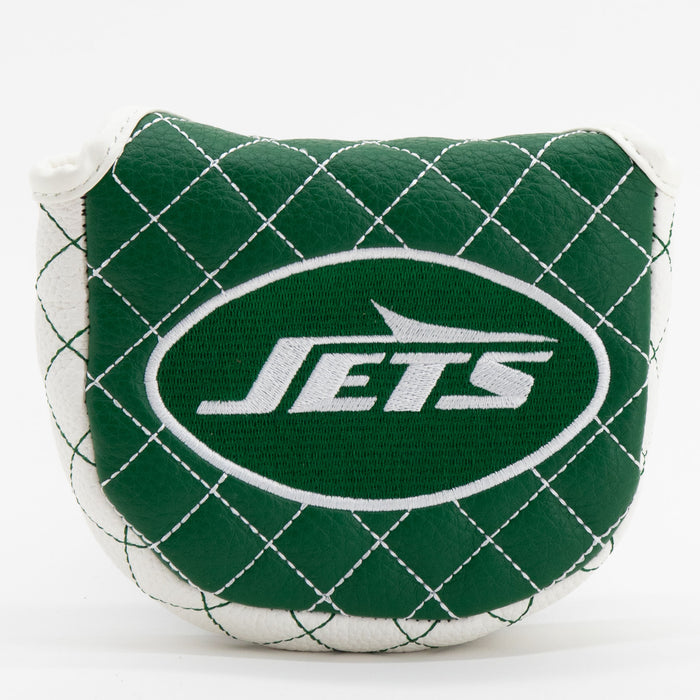 New York Jets Solid Mallet Putter quilted headcover, front view