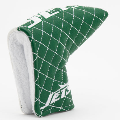 New York Jets Split Blade Putter quilted headcover, opening detail