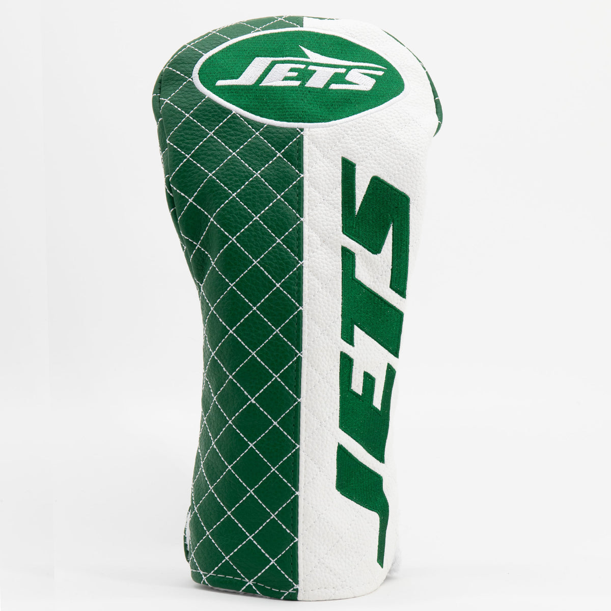 New York Jets Split Driver quilted headcover, front view