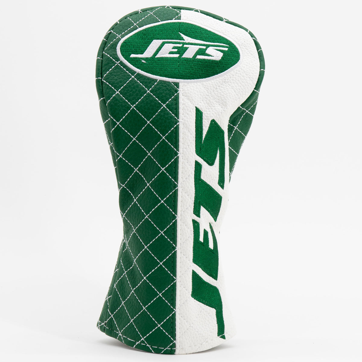 New York Jets Split Fairway quilted headcover, front view