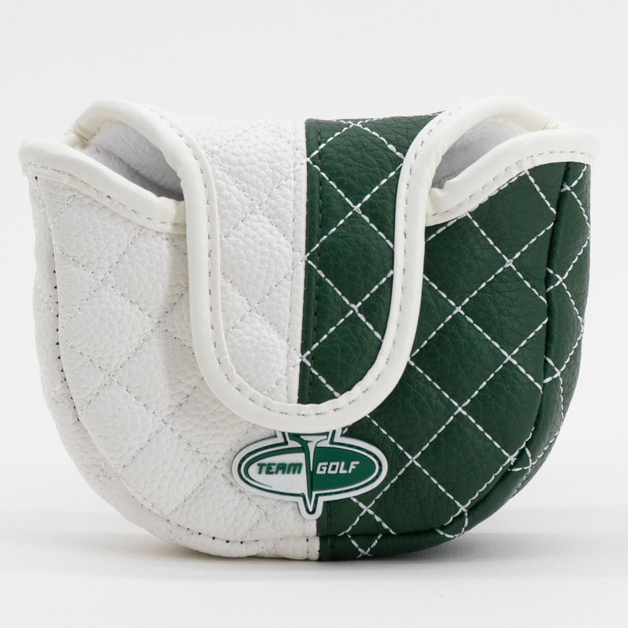 New York Jets split quilted mallet putter cover, back view