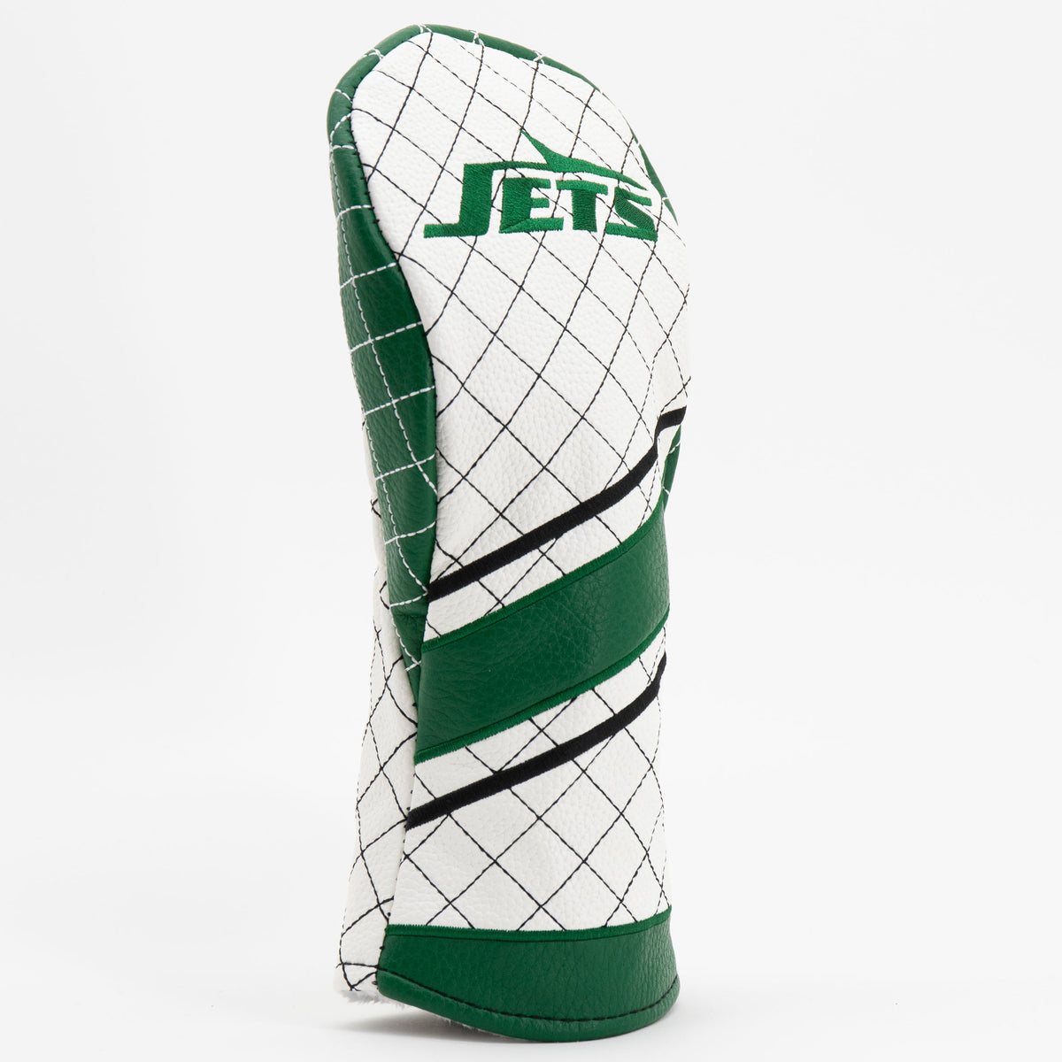 New York Jets Striped Fairway quilted headcover, angled view