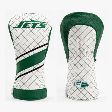 New York Jets gestepptes Driver-Golfschlägerhaube mit Streifen
