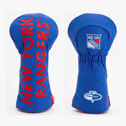 New York Rangers Solid Quilted Driver Headcover, front and back views