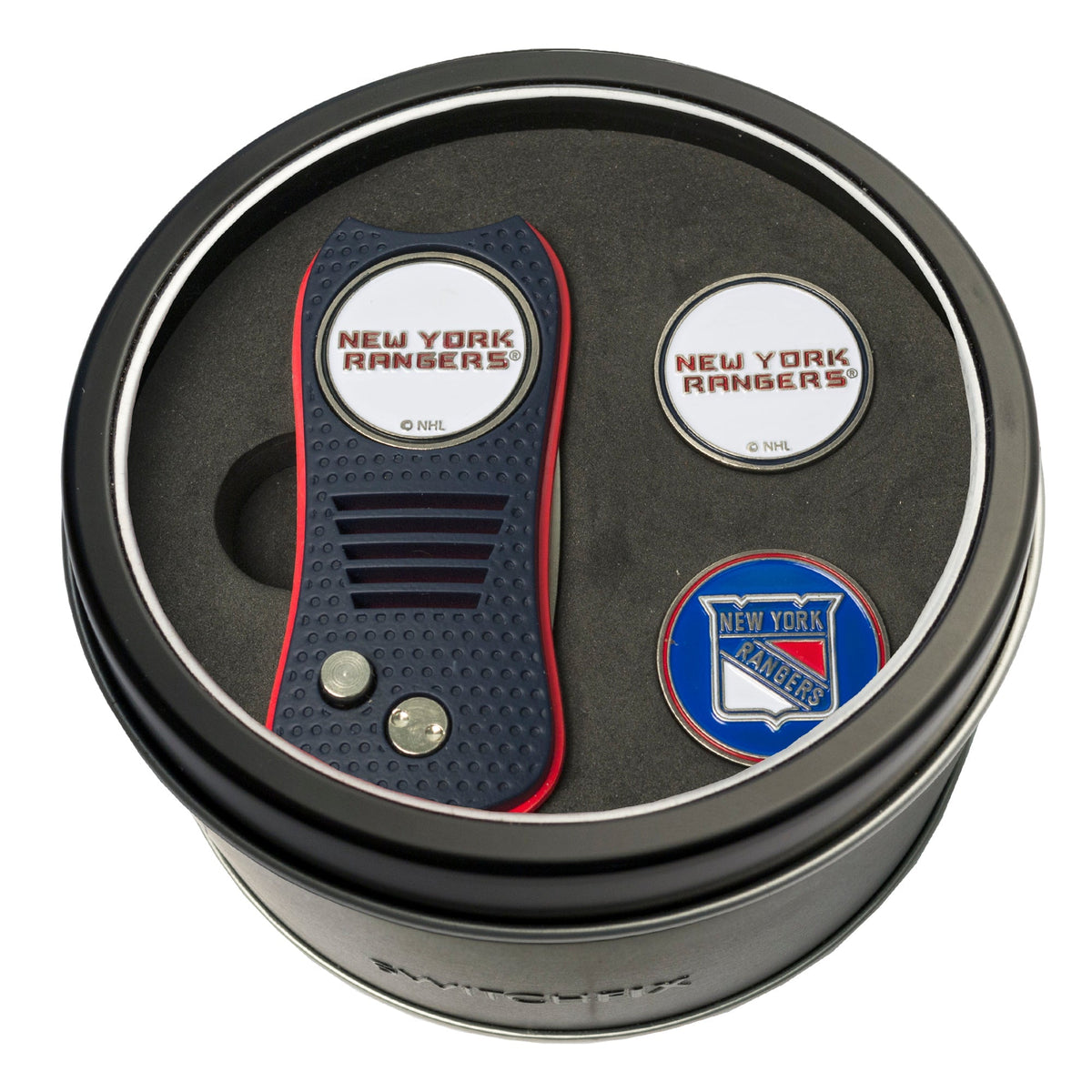 New York Rangers Switchblade divot tool and ball marker tin gift set