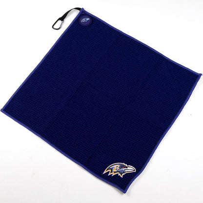 NFL Team Magnetic Embroidered Golf Towel – 15" x 15" - Baltimore Ravens - Club Rehab