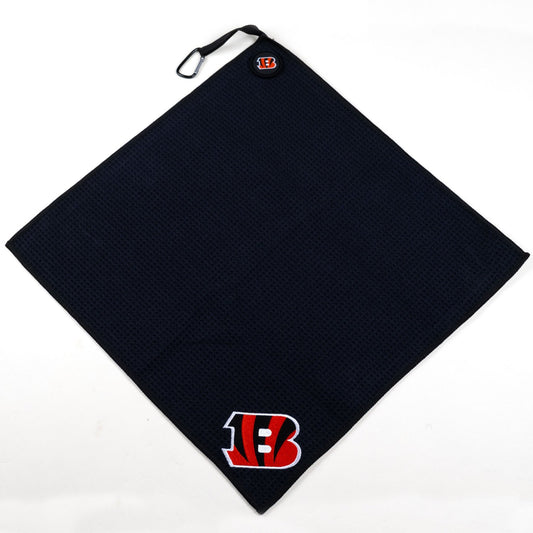 NFL Team Magnetic Embroidered Golf Towel – 15" x 15" - Cincinnati Bengals - Club Rehab