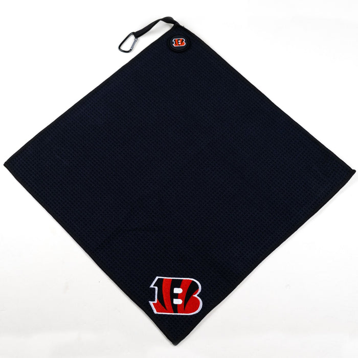 NFL Team Magnetic Embroidered Golf Towel – 15" x 15" - Cincinnati Bengals - Club Rehab