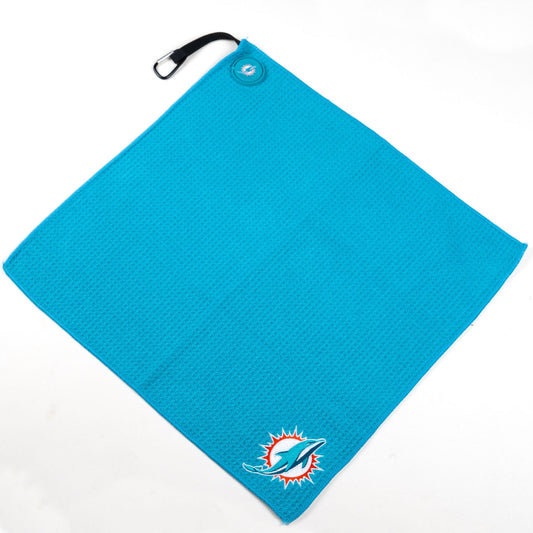 NFL Team Magnetic Embroidered Golf Towel – 15" x 15" - Miami Dolphins - Club Rehab