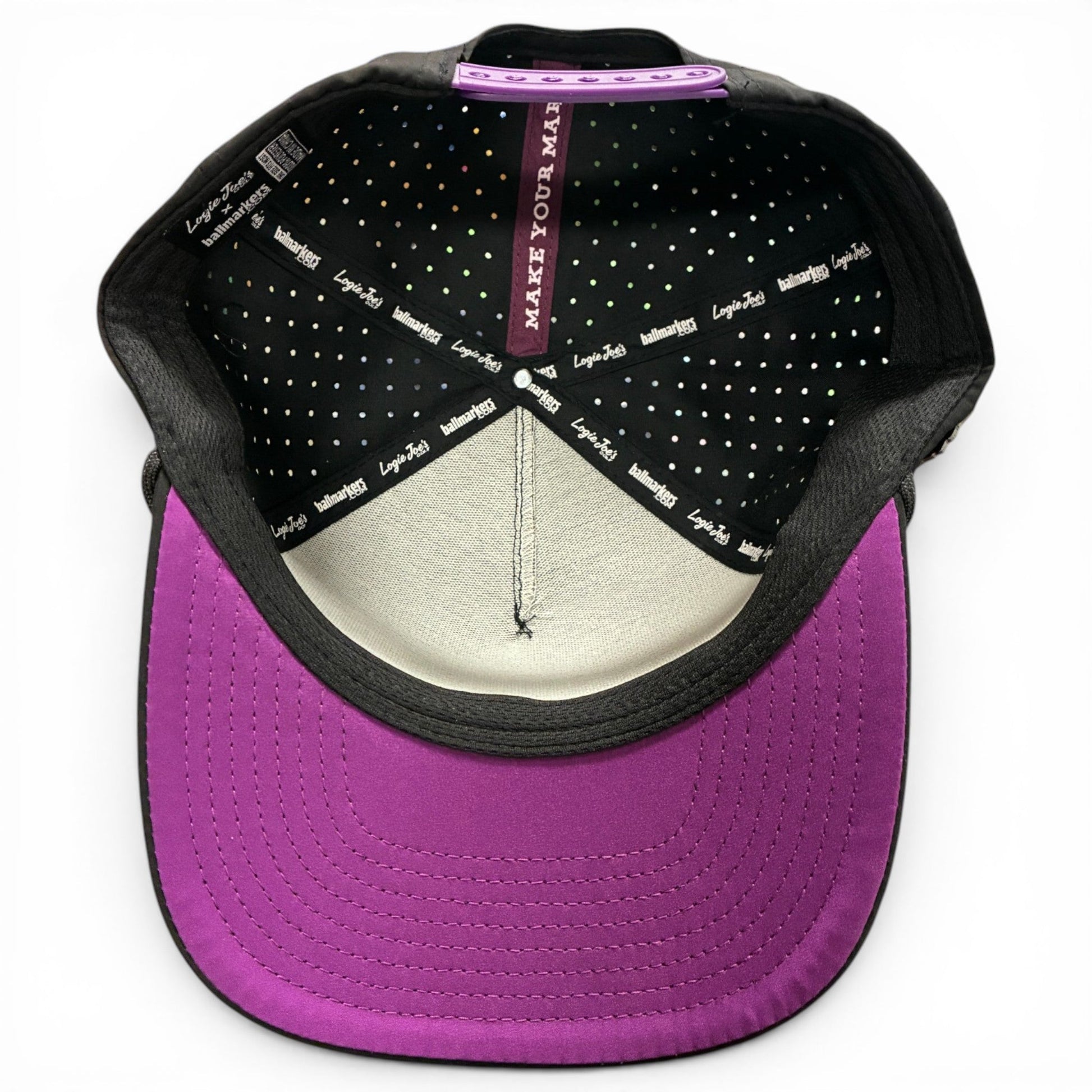 Night Stalker Golf Hat | Snapback Cap | Built-in Magnetic Ball Marker Holder + Marker Included | Adjustable | Animal Eyes Black - Club Rehab