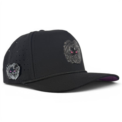 Night Stalker Golf Hat | Snapback Cap | Built-in Magnetic Ball Marker Holder + Marker Included | Adjustable | Animal Eyes Black - Club Rehab