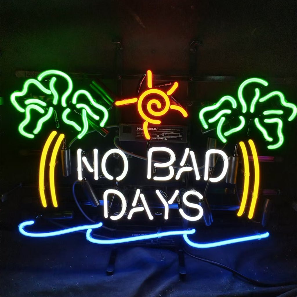 No Bad Days Sun Beach Palm Tree Neon Signs - Club Rehab