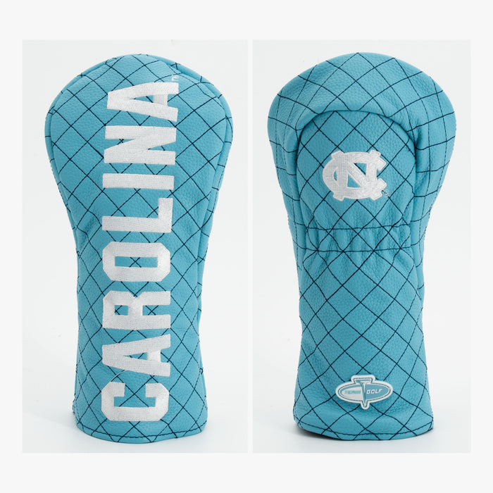 North Carolina Tar Heels Solid Quilted Fairway Headcover, front and back views