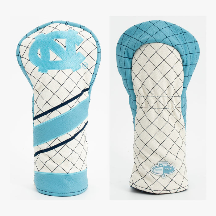 North Carolina Tar Heels Striped Quilted Fairway Headcover, front and back views