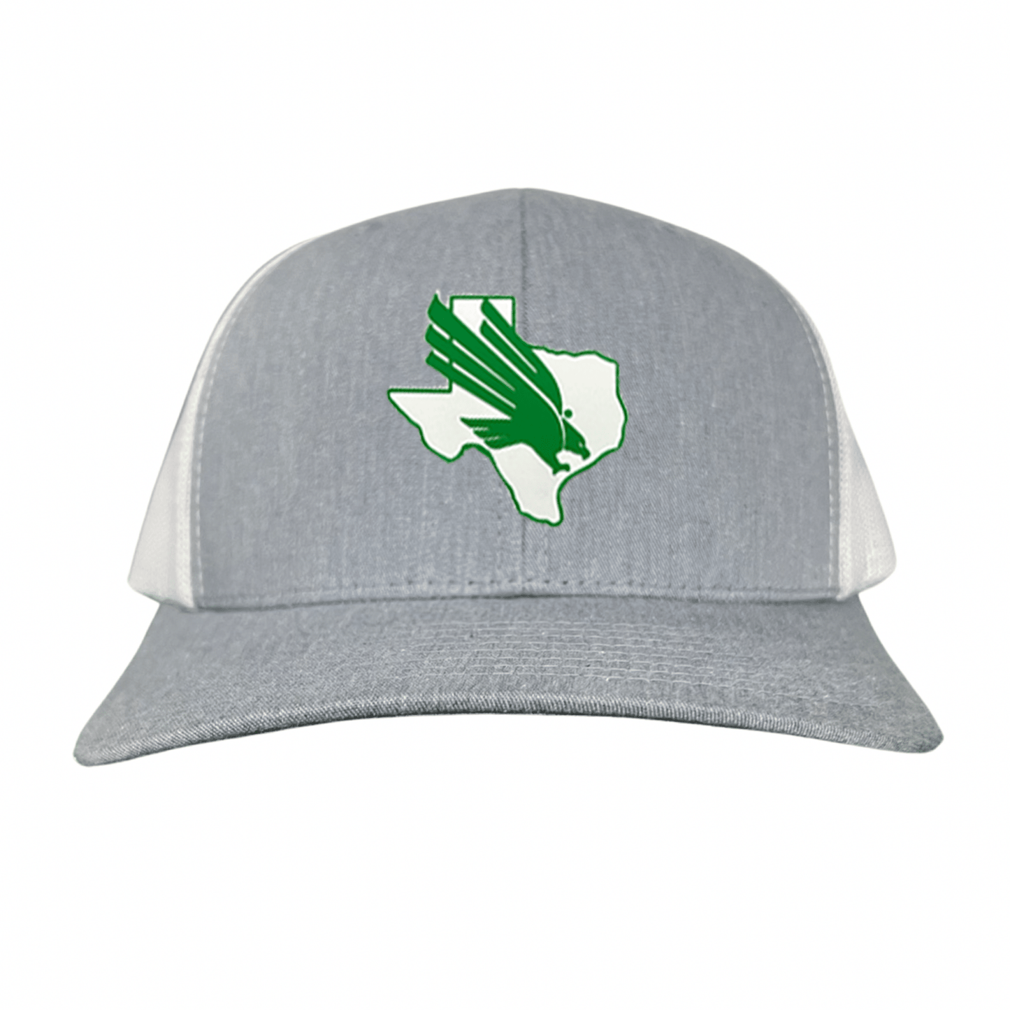 North Texas Diving Eagle Rubber Patch / 265 / UNT001 / MM - Heather Grey / White Curved Bill Mesh Snapback - Club Rehab