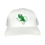 White Curved Bill Mesh Snapback