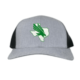 Heather Grey / Black Curved Bill Mesh Snapback